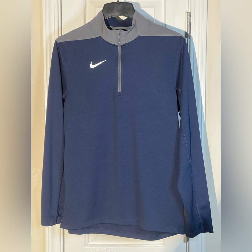 Nike Men's Dri-Fit Quarter-Zip L/S Pullover - Navy Blue - Size Medium